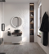 Комплект мебели для ванной STWORKI Ольборг 60 481134 подвесная Белая матовая Дуб карпентер-15