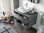 Комплект мебели для ванной STWORKI Карлстад 90 427898 подвесной Дуб рошелье-2