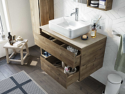 Комплект мебели для ванной STWORKI Карлстад 90 425512 подвесной Дуб рустикальный-11