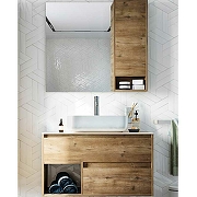 Комплект мебели для ванной STWORKI Карлстад 90 427905 подвесной Дуб рустикальный