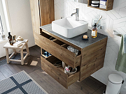 Комплект мебели для ванной STWORKI Карлстад 90 427905 подвесной Дуб рустикальный-2