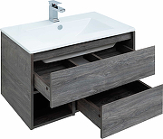 Комплект мебели для ванной STWORKI Карлстад 75 418885 подвесной Дуб рошелье-2