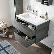 Комплект мебели для ванной STWORKI Карлстад 75 418885 подвесной Дуб рошелье-8