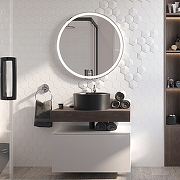 Комплект мебели для ванной STWORKI Ольборг 80 481927 подвесная Белая матовая Дуб карпентер-13