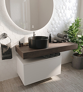Комплект мебели для ванной STWORKI Ольборг 120 481991 подвесная Белая матовая Дуб карпентер-16