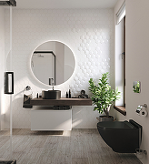 Комплект мебели для ванной STWORKI Ольборг 120 481991 подвесная Белая матовая Дуб карпентер-17