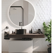 Комплект мебели для ванной STWORKI Ольборг 120 481991 подвесная Белая матовая Дуб карпентер