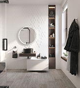Комплект мебели для ванной STWORKI Ольборг 80 482613 подвесная Белая матовая Дуб карпентер-12