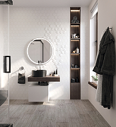 Комплект мебели для ванной STWORKI Ольборг 80 482643 подвесная Белая матовая Дуб карпентер-12
