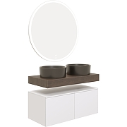 Комплект мебели для ванной STWORKI Ольборг 100 485874 подвесная Белая матовая Дуб карпентер-11
