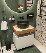 Комплект мебели для ванной STWORKI Ольборг 60 482678 подвесная Белая матовая Дуб французский-12