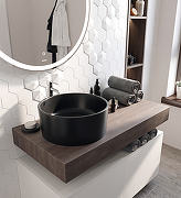 Комплект мебели для ванной STWORKI Ольборг 100 485169 подвесная Белая матовая Дуб карпентер-13