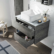 Комплект мебели для ванной STWORKI Карлстад 75 425242 подвесной Дуб рошелье-10
