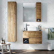 Комплект мебели для ванной STWORKI Карлстад 75 427895 подвесной Дуб рустикальный-1