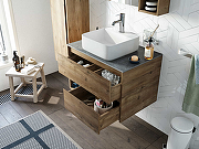 Комплект мебели для ванной STWORKI Карлстад 75 427888 подвесной Дуб рустикальный-2