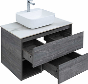 Комплект мебели для ванной STWORKI Карлстад 75 425254 подвесной Дуб рошелье-5