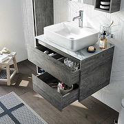 Комплект мебели для ванной STWORKI Карлстад 75 425254 подвесной Дуб рошелье-11