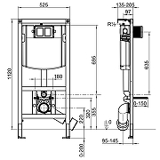 Инсталляция Villeroy&Boch ViConnect 92242700 (92246100) для унитаза без клавиши смыва-3