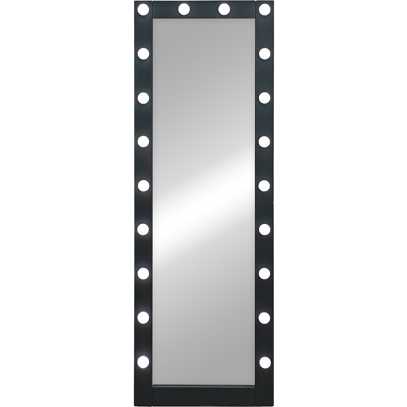 Зеркало Континент 600х1750 ЗГП45 гримерное с подсветкой Черное с механическим выключателем зеркало континент этюд 800x600 згп02 гримерное с подсветкой с механическим выключателем
