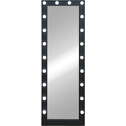 Зеркало Континент 600х1750 ЗГП45 гримерное с подсветкой Черное с механическим выключателем