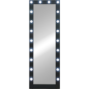 Зеркало Континент 600х1750 ЗГП45 гримерное с подсветкой Черное с механическим выключателем-1