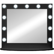 Зеркало Континент 800х700 ЗГП43 гримерное с подсветкой Черное с механическим выключателем-1
