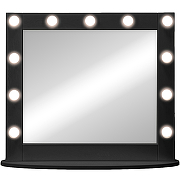 Зеркало Континент 800х700 ЗГП43 гримерное с подсветкой Черное с механическим выключателем-2