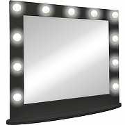 Зеркало Континент 800х700 ЗГП43 гримерное с подсветкой Черное с механическим выключателем-4