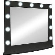 Зеркало Континент 800х700 ЗГП43 гримерное с подсветкой Черное с механическим выключателем-6
