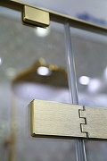 Душевая дверь Cezares Bellagio 100 BELLAGIO-B-12-100-C-BORO профиль Золото брашированное стекло прозрачное-2