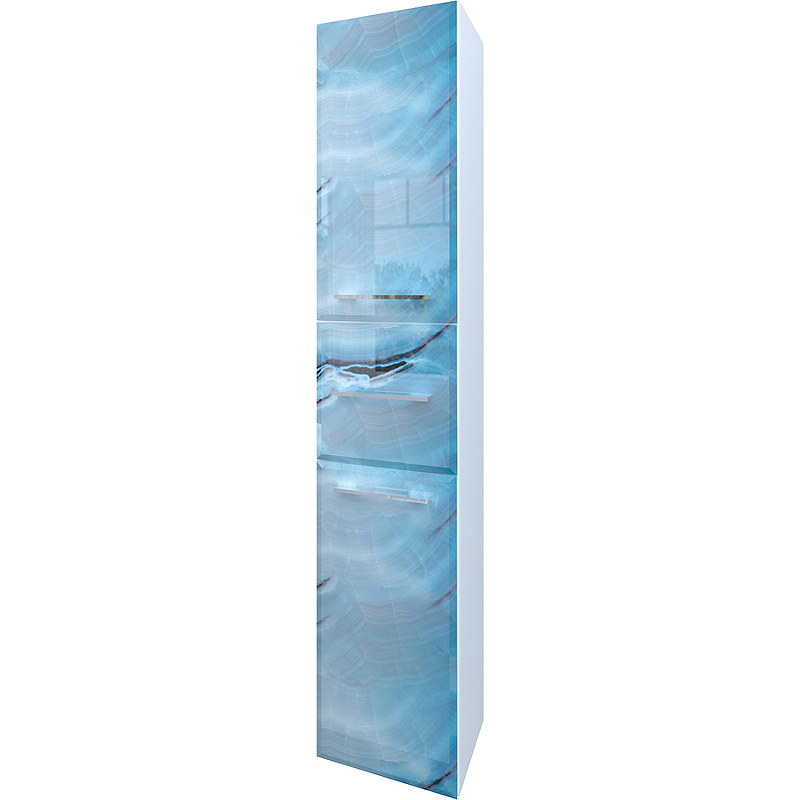 Шкаф пенал Marka One Visbaden 30П R У73126 подвесной Blue marble