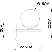 Настенный светильник Artelamp Alcor A2224AP-1BK Белый Черный-1