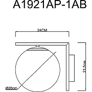 Настенный светильник Artelamp Bolla-unica A1921AP-1AB Белый Античная бронза-3