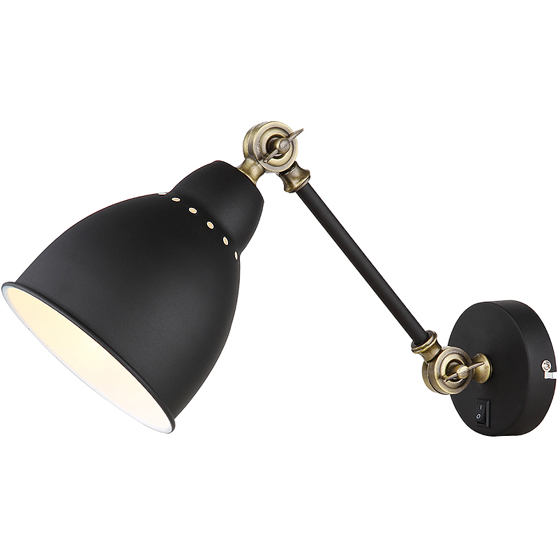 Настенный светильник Artelamp Braccio A2054AP-1BK Черный винтаж пеньковая веревка настенный светильник e27 лофт настенный светильник для прикроватной тумбочки прохода лампа эдисона лестницы бара