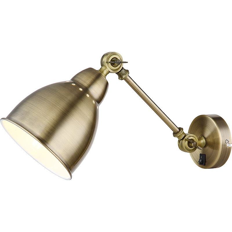 Настенный светильник Artelamp Braccio A2054AP-1AB Античная бронза винтаж пеньковая веревка настенный светильник e27 лофт настенный светильник для прикроватной тумбочки прохода лампа эдисона лестницы бара