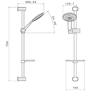 Душевой гарнитур Shouder Arka SHD-00017616 Хром-1