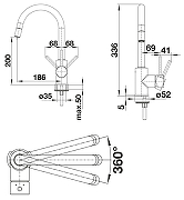 Смеситель для кухни Blanco Mida-S 521461 Кофе-2