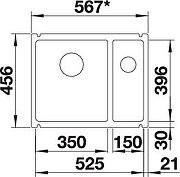 Кухонная мойка Blanco Subline 350/150-U 523742 Магнолия глянцевая-6