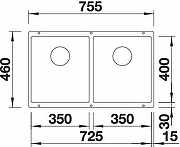 Кухонная мойка Blanco Subline 350/350-U 523574 Антрацит-4