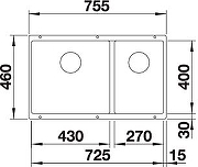 Кухонная мойка Blanco Subline 430/270-U 523155 Белая-3