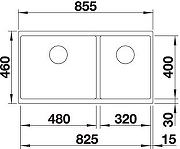 Кухонная мойка Blanco Subline 480/320-U 523585 Темная скала-3