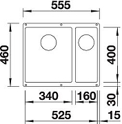 Кухонная мойка Blanco Subline 340/160-U L 523548 Антрацит-3