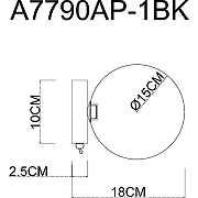 Настенный светильник Artelamp Vincent A7790AP-1BK Прозрачный Черный-3