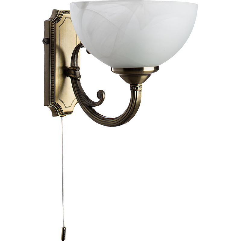 Настенный светильник Artelamp Windsor A3777AP-1AB Белый Античная бронза настенный светильник artelamp safari a6905ap 1ab бежевый античная бронза