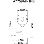 Настенный светильник Artelamp Yuka A7759AP-1PB Дымчатый Полированная медь-3