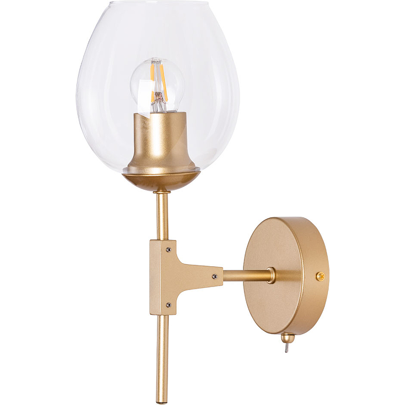 Настенный светильник Artelamp Yuka A4103AP-1GO Прозрачный Золото