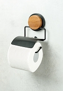 Держатель туалетной бумаги Fixsen Magic Wood FX-46010 с крышкой Черный матовый-1