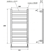 Электрический полотенцесушитель Point Меркурий PN83858W П8 500x800 диммер справа Белый-2