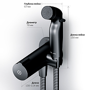 Гигиенический душ со смесителем AM.PM X-Joy F0H85A522 Черный-9