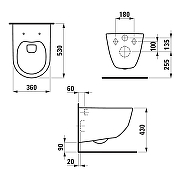 Комплект унитаза с инсталляцией Laufen Pro Rimless 8.2096.6.000.000.1+8.9896.6.000.000.1 с сиденьем Микролифт и инсталляцией Alcaplast Sadroмodul AM101/1120-0001+M570 с Белой клавишей смыва-24